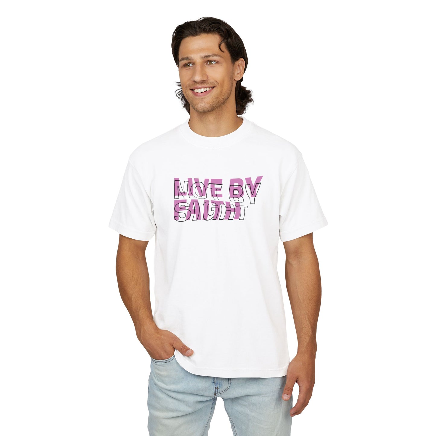'Live By Faith' Oversized Heavyweight Unisex Tee