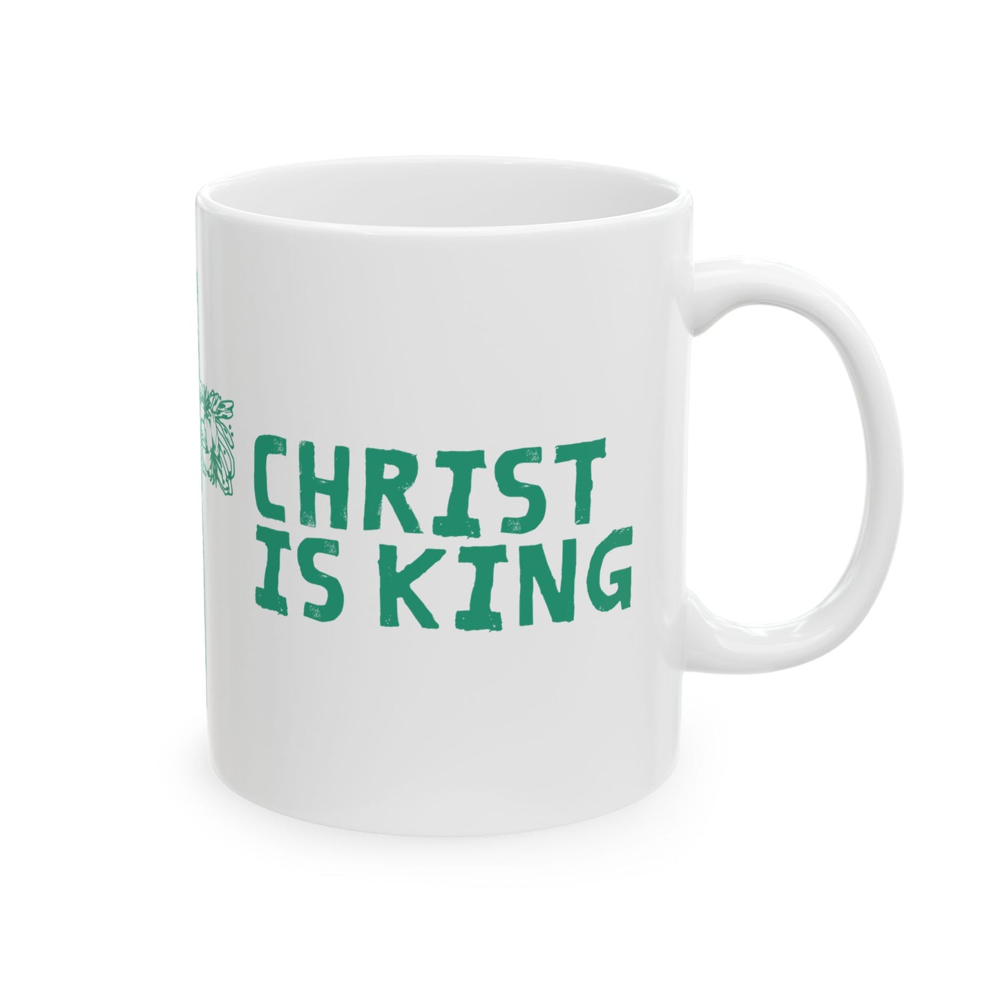 'Christ Is King' Floral Cross Mug