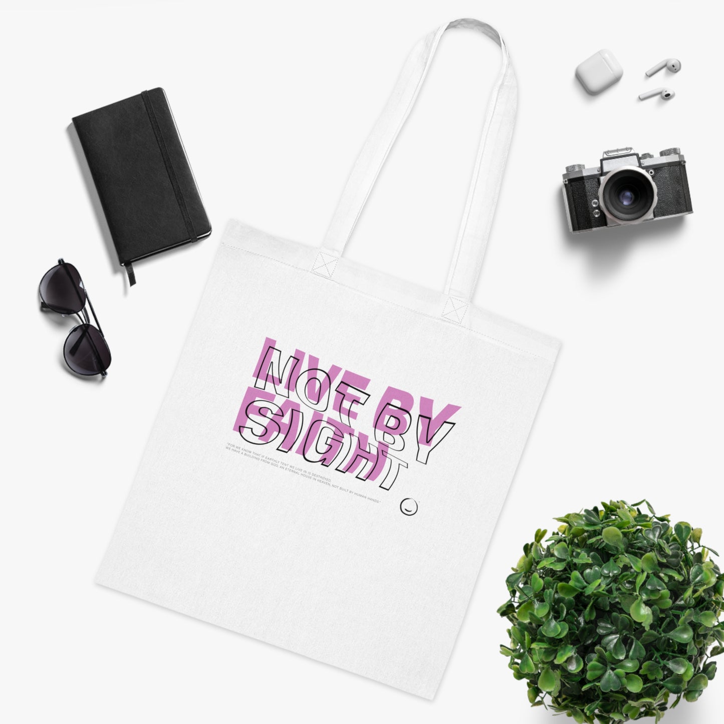 'Live By Faith' Cotton Tote Bag