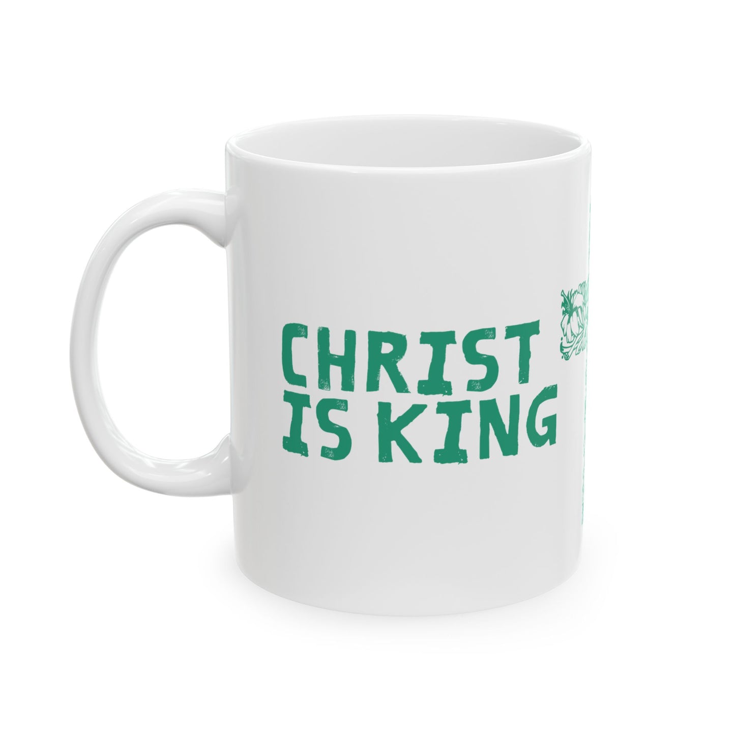 'Christ Is King' Floral Cross Mug