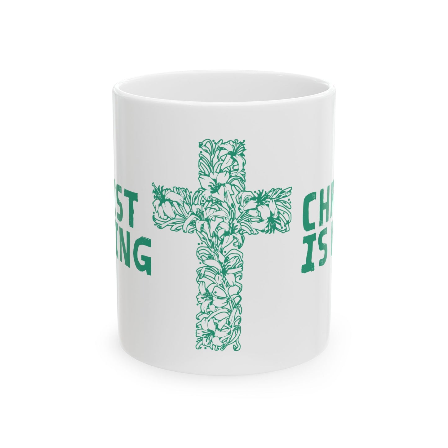 'Christ Is King' Floral Cross Mug