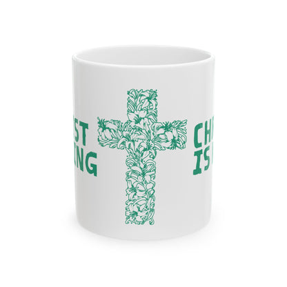 'Christ Is King' Floral Cross Mug