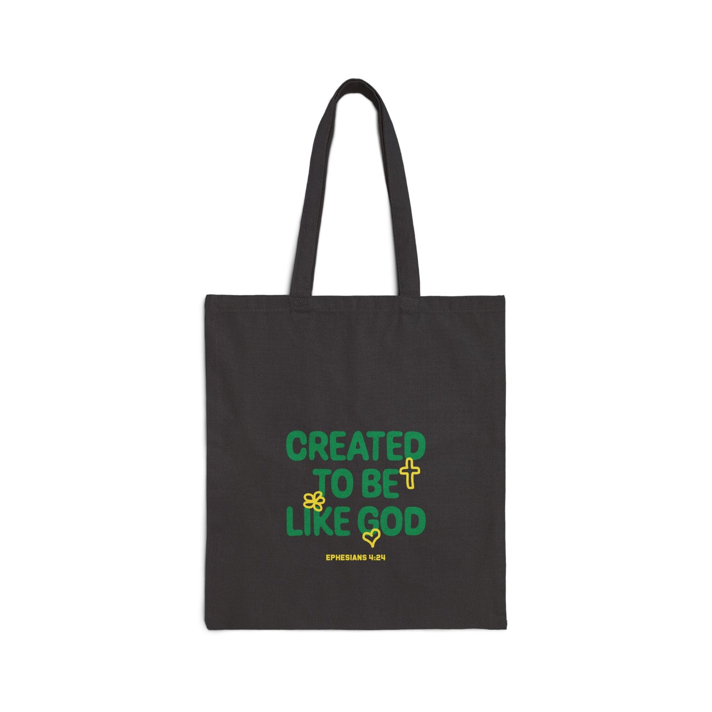 Tote Bag — "Created to Be Like God" Inspirational Cotton Canvas Tote